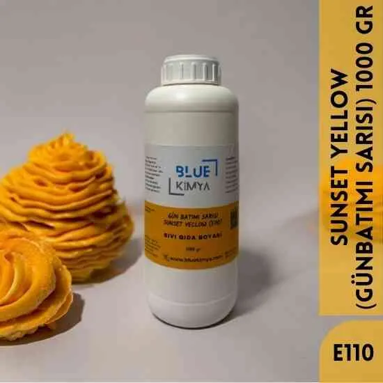 Gün Batımı Sarısı Sıvı Gıda Boyası Su bazlı Likit Sunset Yellow E110 Gün Batımı Sarısı Sıvı Gıda Boyası Su bazlı Likit Sunset Yellow E110